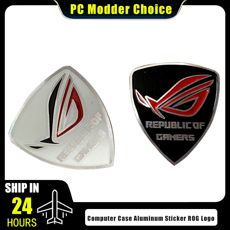 Video Gaming Accessories - Computer Case Aluminum Sticker ROG Logo