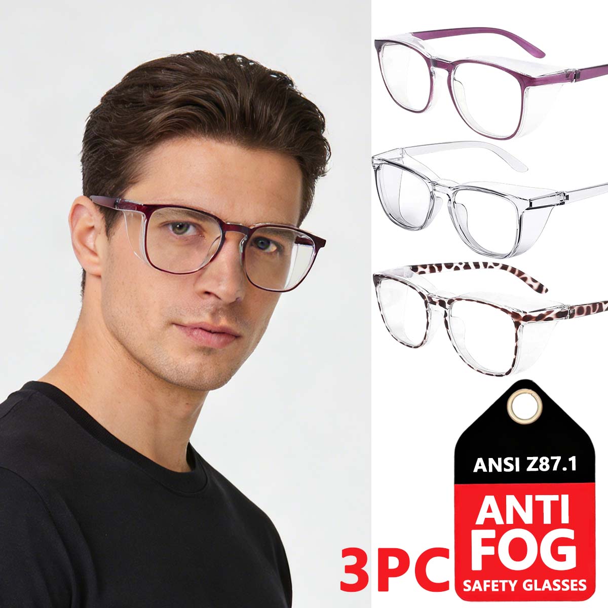 Gaming Glasses Tinted - Goggles Anti-Fog Safety Glasses Blue Light