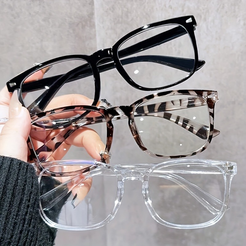 Gaming Glasses Tinted - Lightweight PC Frames Minimalist Square Clear