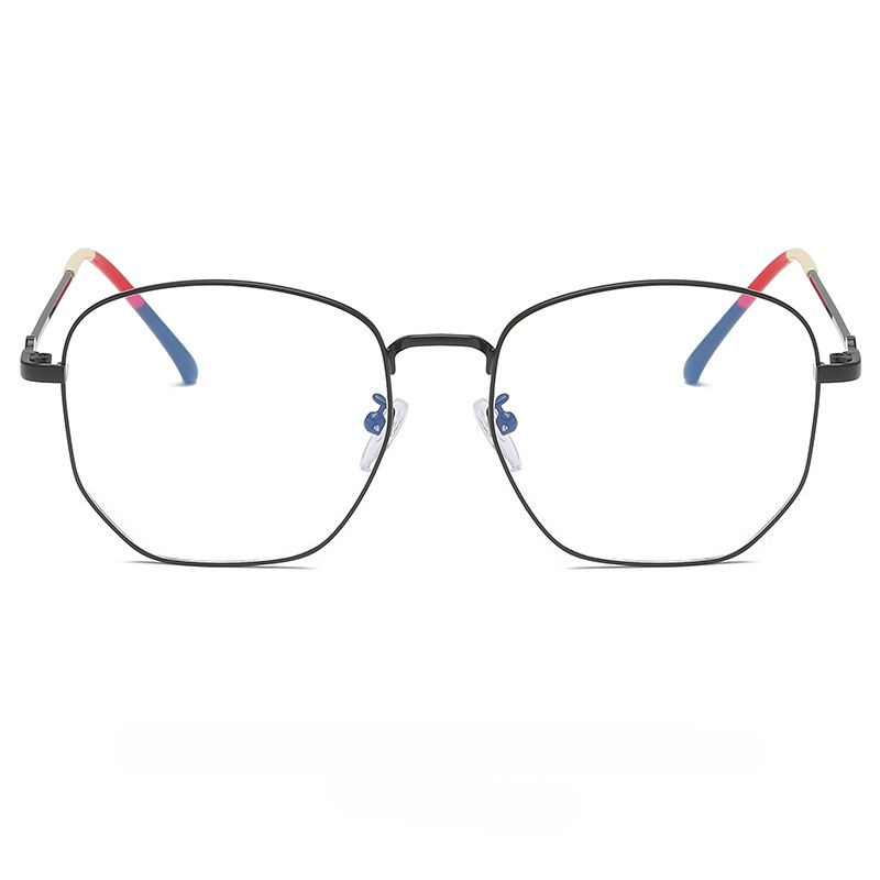 Gaming Glasses Tinted - Irregular Retro Metal Glasses, Unisex Blue