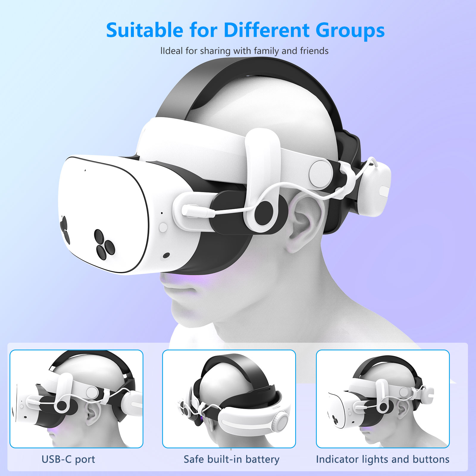 For Quest3S VR Headset 12000mA - огляд і ціна Gaming Accessories Vr