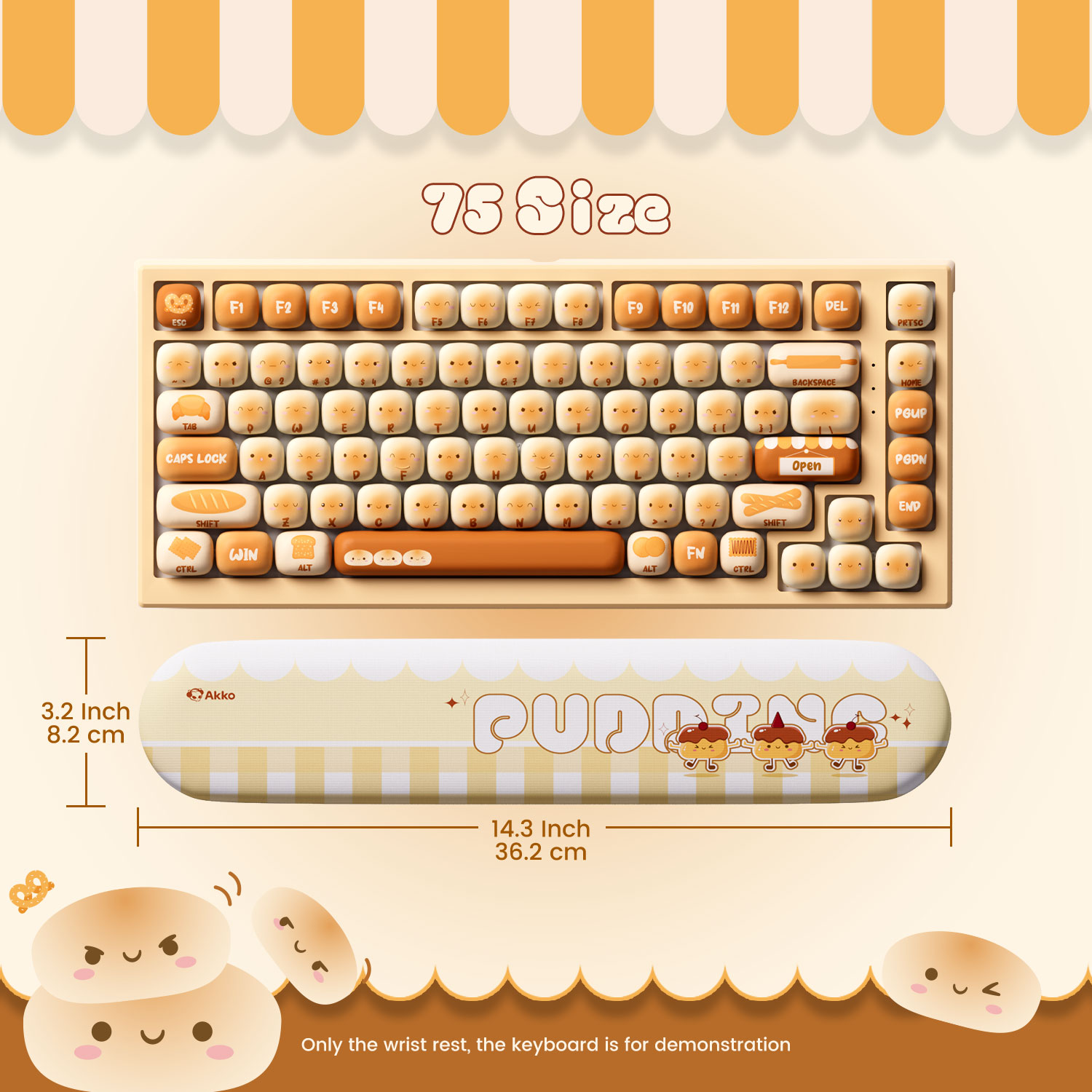 Akko Pudding Buns Keyboard Wri - огляд і ціна Wrist Rest Ergonomic