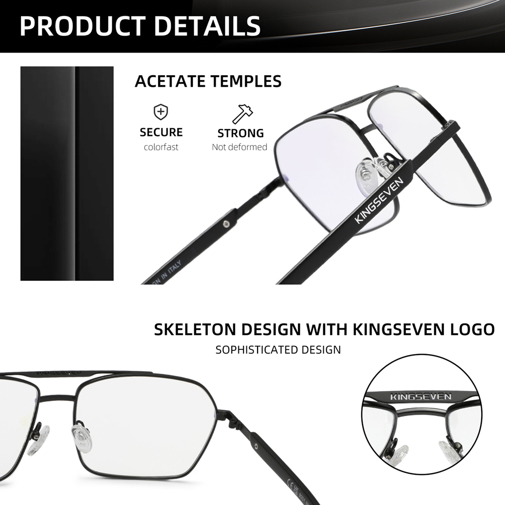 KINGSEVEN Rectangle Anti-Blue- - огляд і ціна Gaming Glasses Tinted